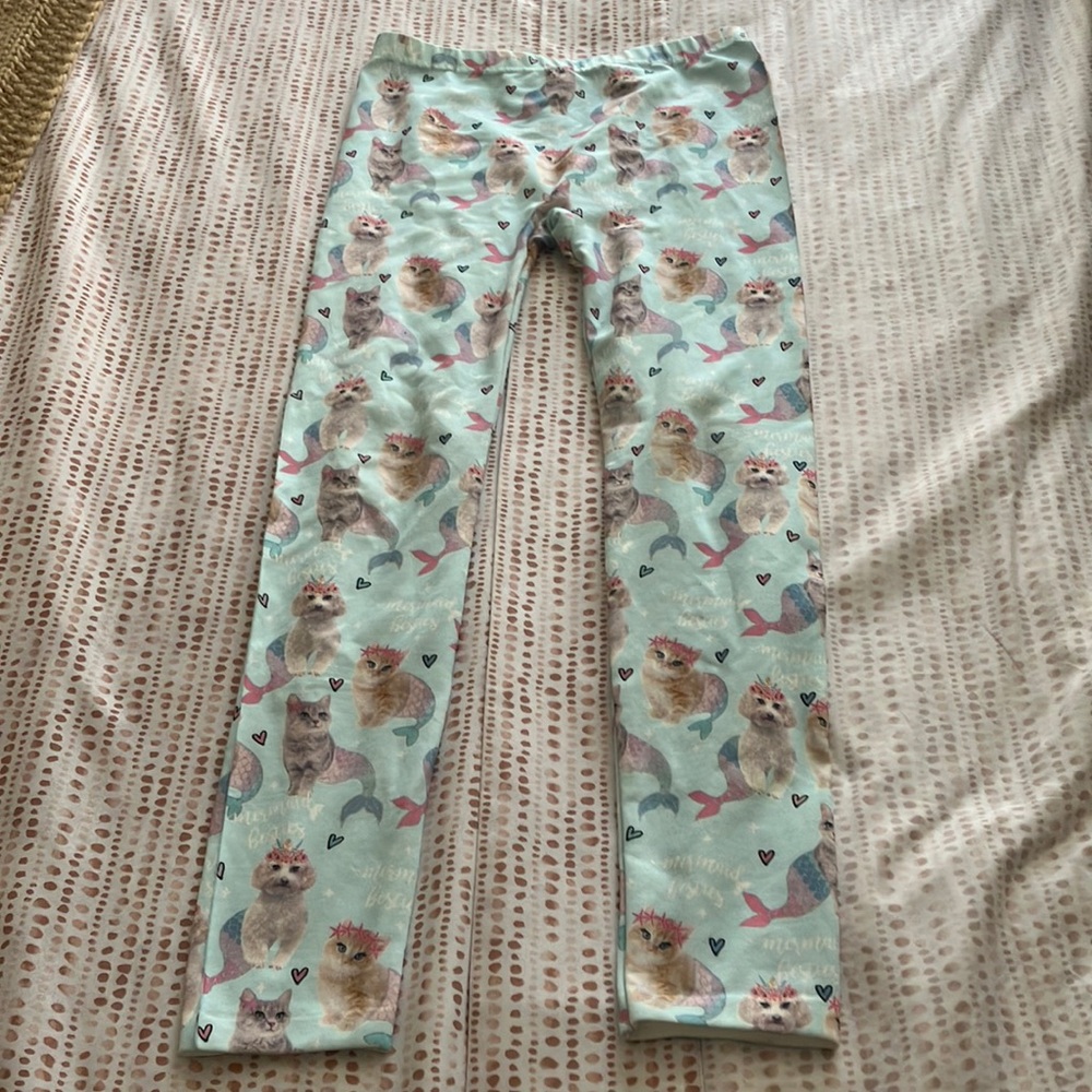 Capelli New York cats design blue girl leggings Size M/L